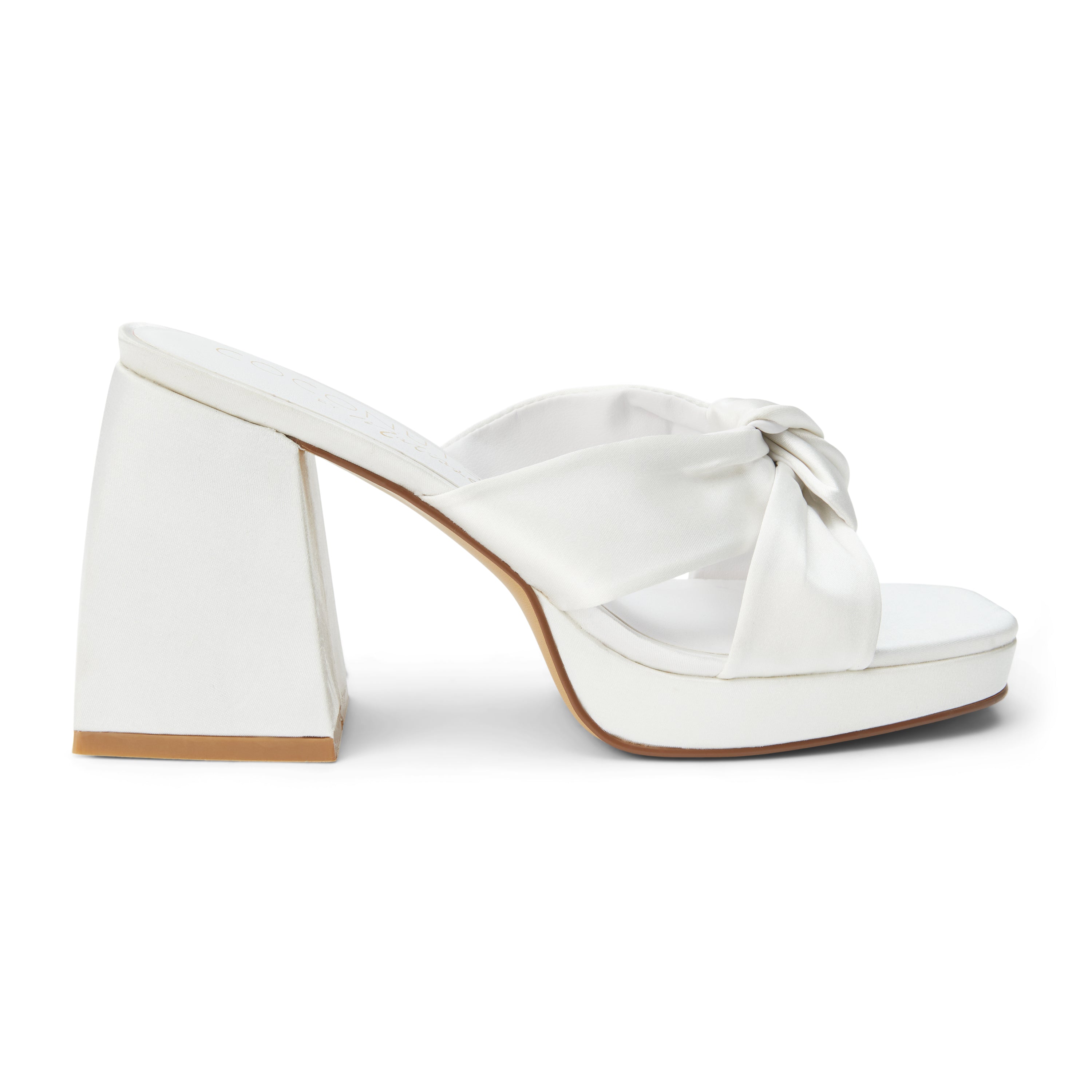 White platform block outlet heel sandals