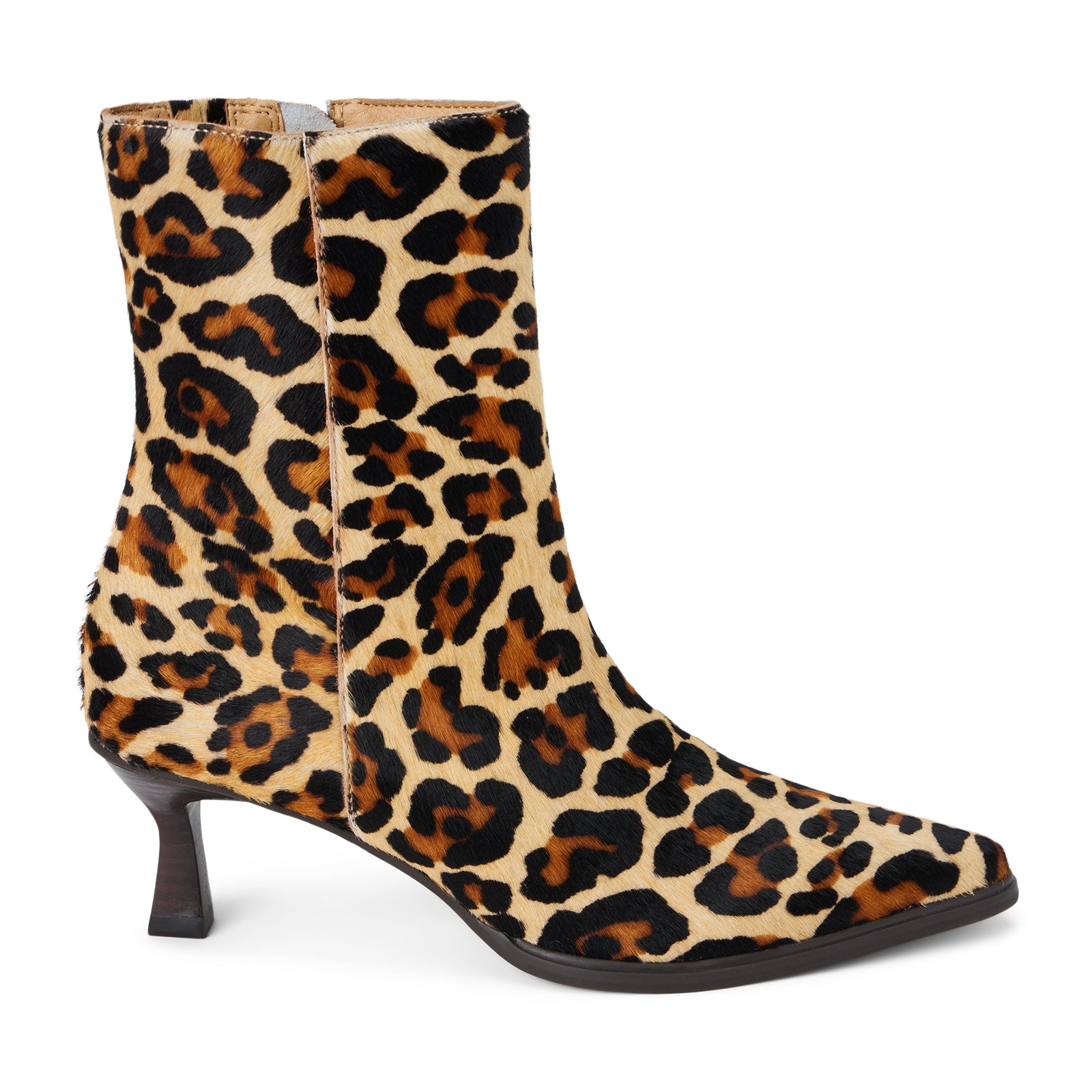 Leopard kitten fashion heel boots