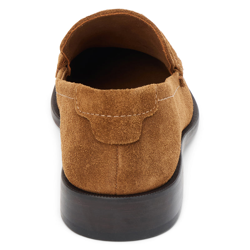 Steven Penny Loafer - Matisse Footwear - Bourbon suede penny loafers with a polished finish, classic moccasin stitching, and a low stacked heel. A timeless staple for effortless sophistication.