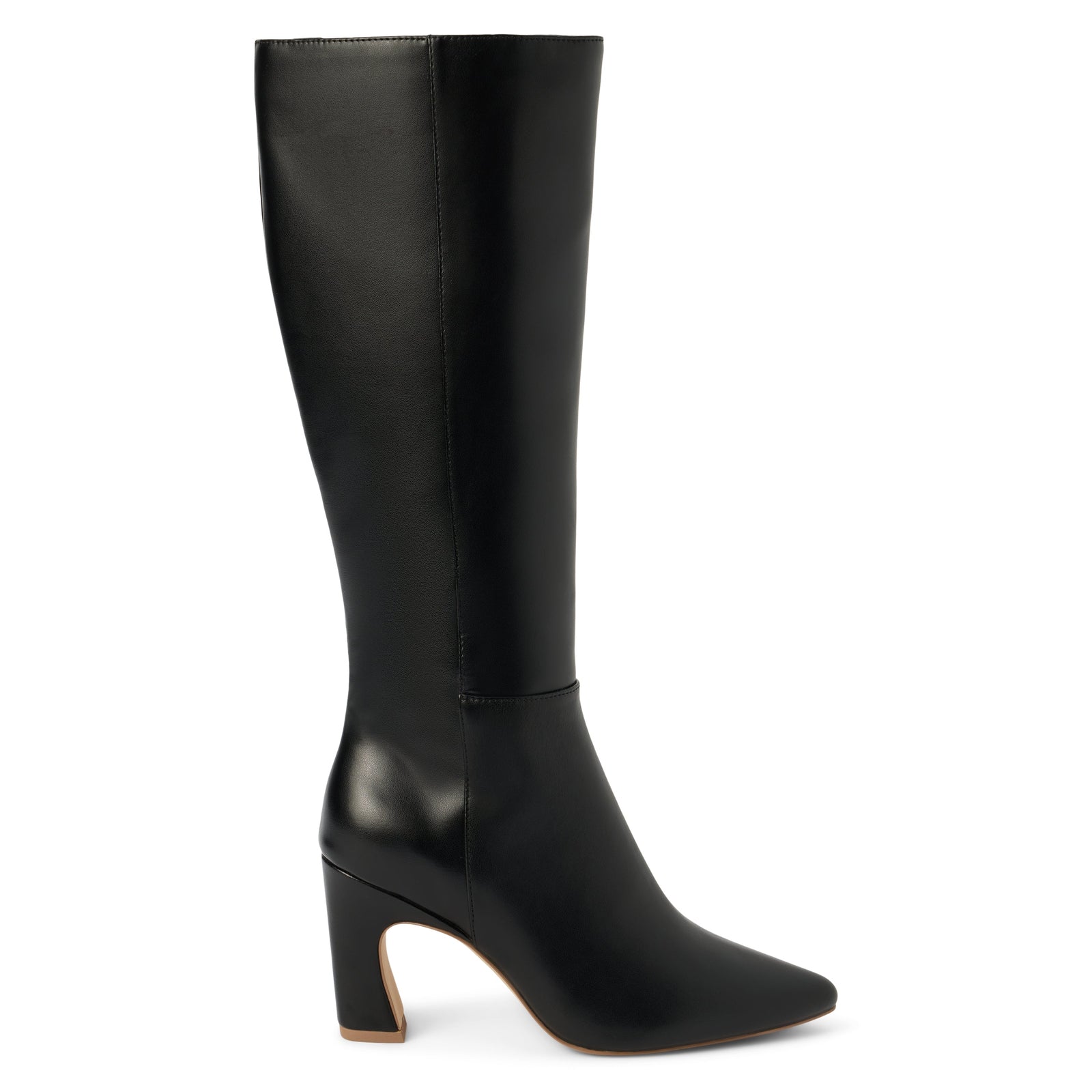 Black mid shops heel knee high boots