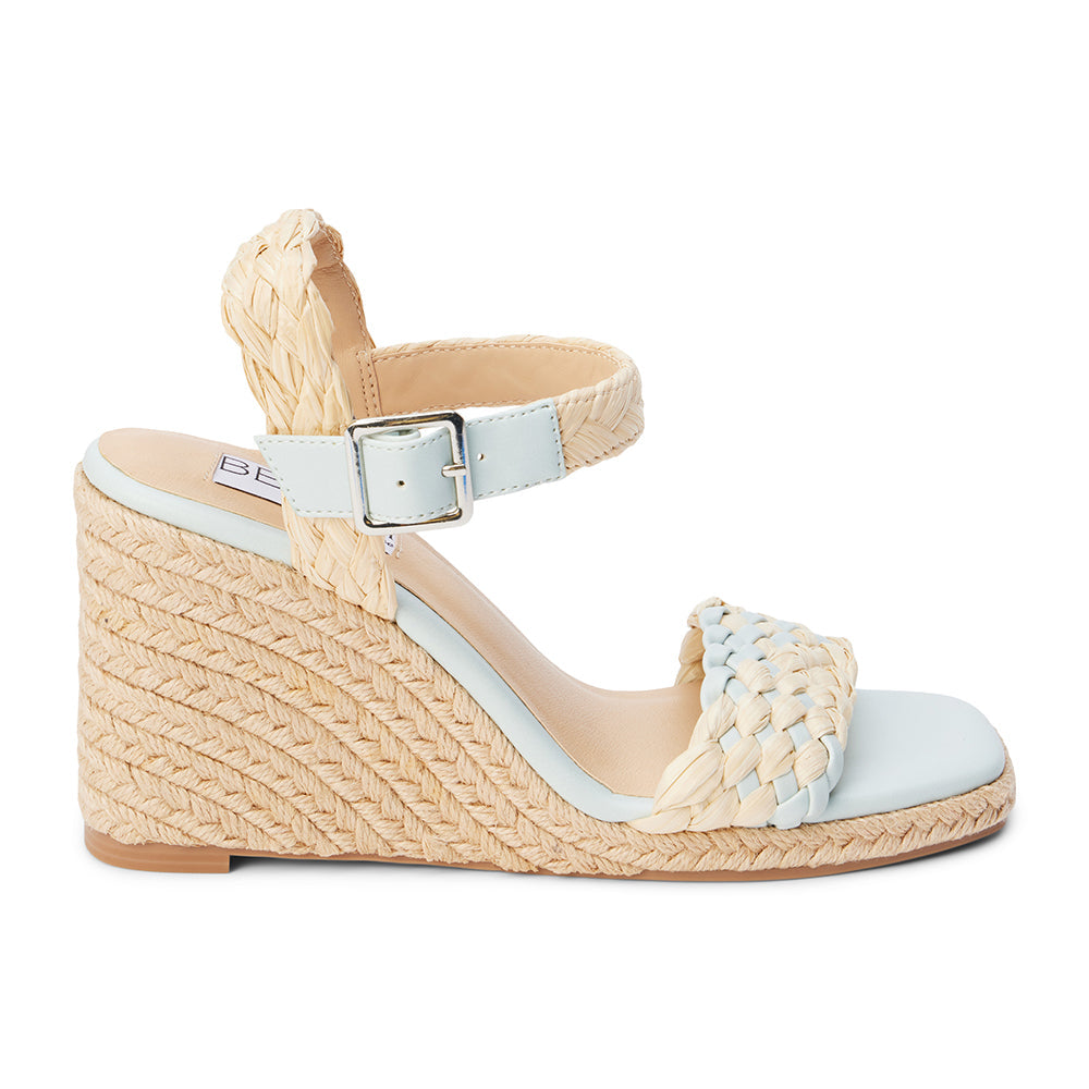 Getty Aqua Wedge Shoes - Raffia Sandals – Matisse Footwear