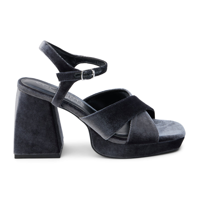 Efashion Paris Grey Ankle Strap Block Heels | iCLOTHING - iCLOTHING
